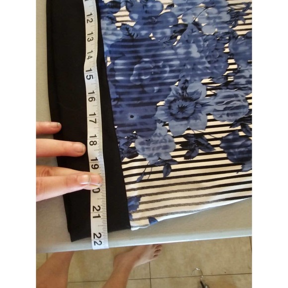 Slip-on Blue and White Floral & Stripe Slip on Dress - Picture 8 of 8